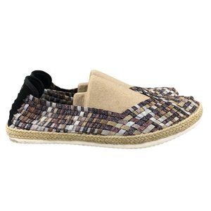 Steven Steve Madden Women's Size 9 Caliee Gold Black Purple Silver Slip On Flats